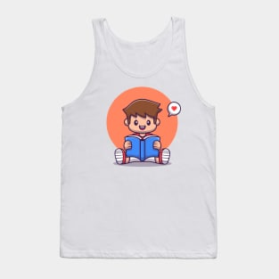 Cut Boy Reading Book Tank Top